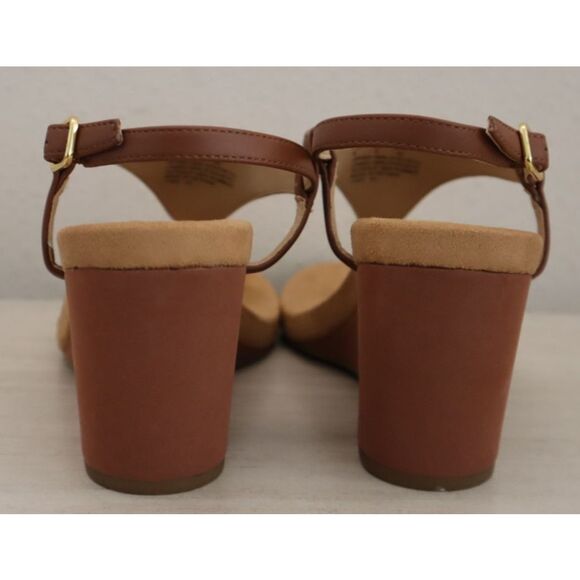 Lauren Ralph Lauren Women's Sz 8B Polo Tan/Brown Jeannie Wedge Sandals - Picture 3 of 13